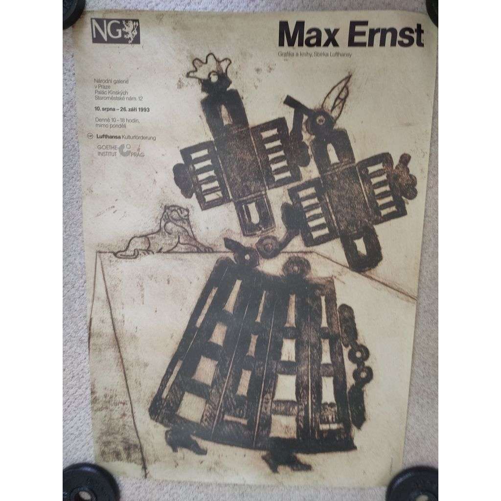 Max Ernst - Grafika a knihy, sbírka Lufthansy  - výstava umění 1993 - reklamní plakát