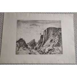 Jaroslav Vodrážka (1894 - 1984) - V horách - lept 1949, grafika, signováno