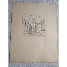 František Viktor Mokrý (1892 - 1975) - Uvítání - kresba tuší 1927, grafika, signováno