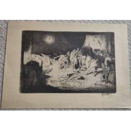 Alex Adolf Jelínek (1890 - 1957) - Nevěstinec - lept, grafika, signováno