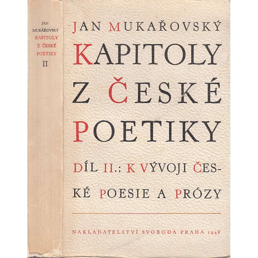 Kapitoly z české poetiky, sv. II. K vývoji české poesie a prózy (literární věda)