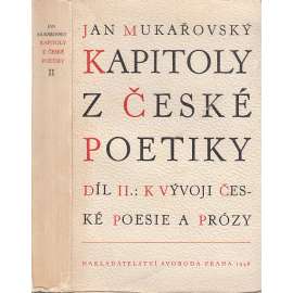 Kapitoly z české poetiky, sv. II. K vývoji české poesie a prózy (literární věda)