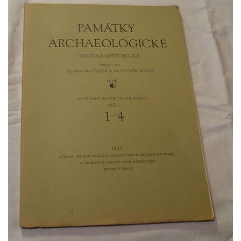 Památky archaeologické. Skupina historická, sešit 1-4
