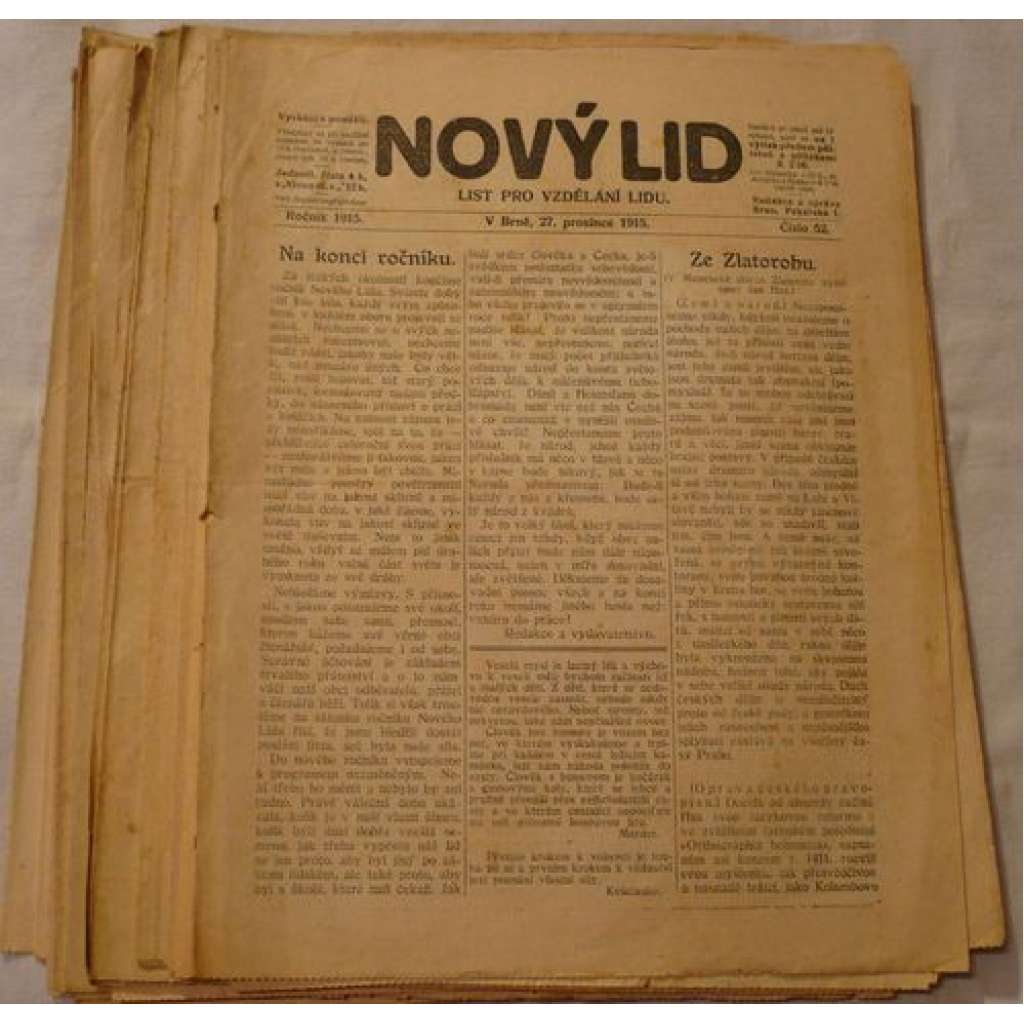 Nový lid. 1915. List pro vzdělání lidu