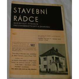 Stavební rádce 1937, roč.X., č.33., č.běžné 502