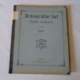 Ordinariátní list na rok 1920