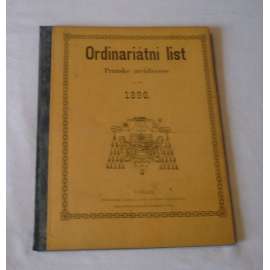 Ordinariátní list na rok 1896