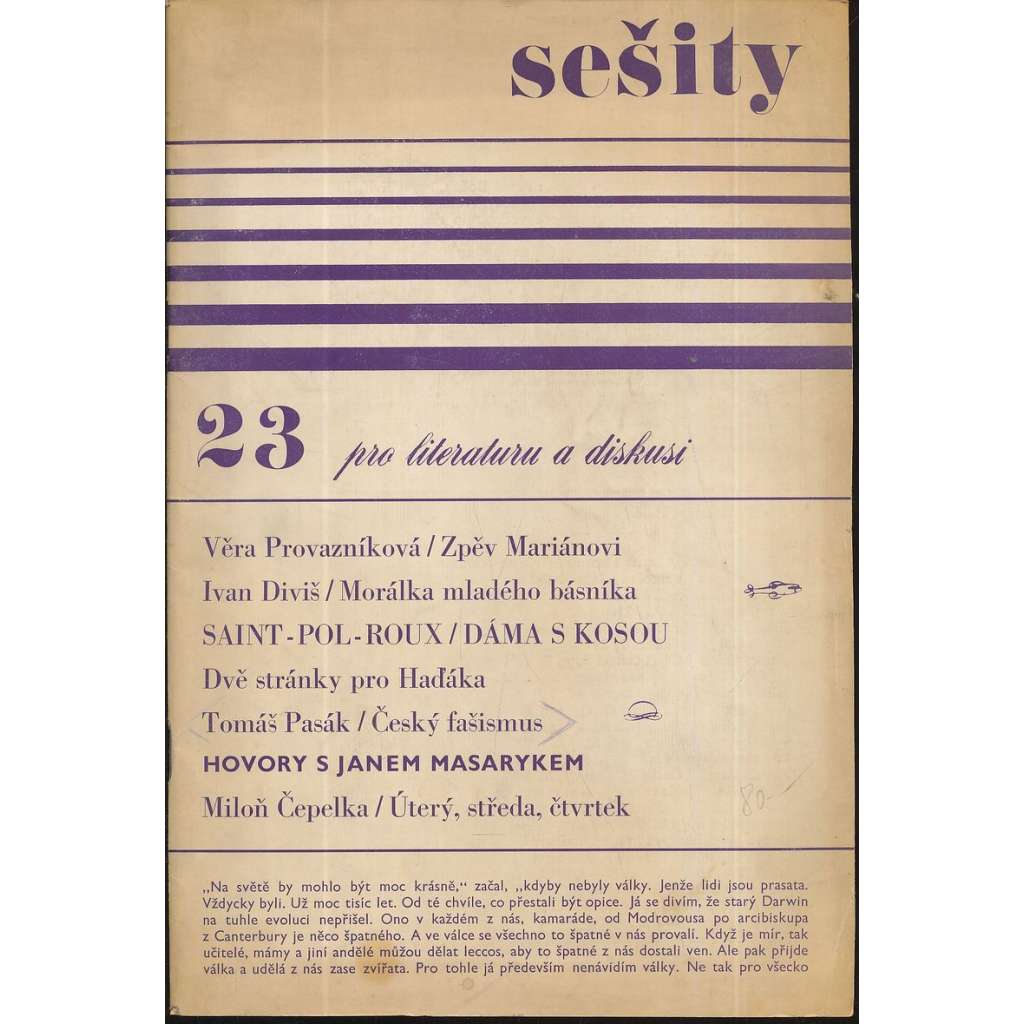 Sešity pro literaturu a diskusi, 23/1968