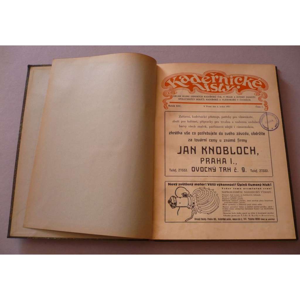 Kadeřnické listy, roč.25 (1937) [kadeřnictví, účes, vlasy, kadeřníci, holiči, vlásenkáři, účesy, móda, stříhání a úprava vlasů]