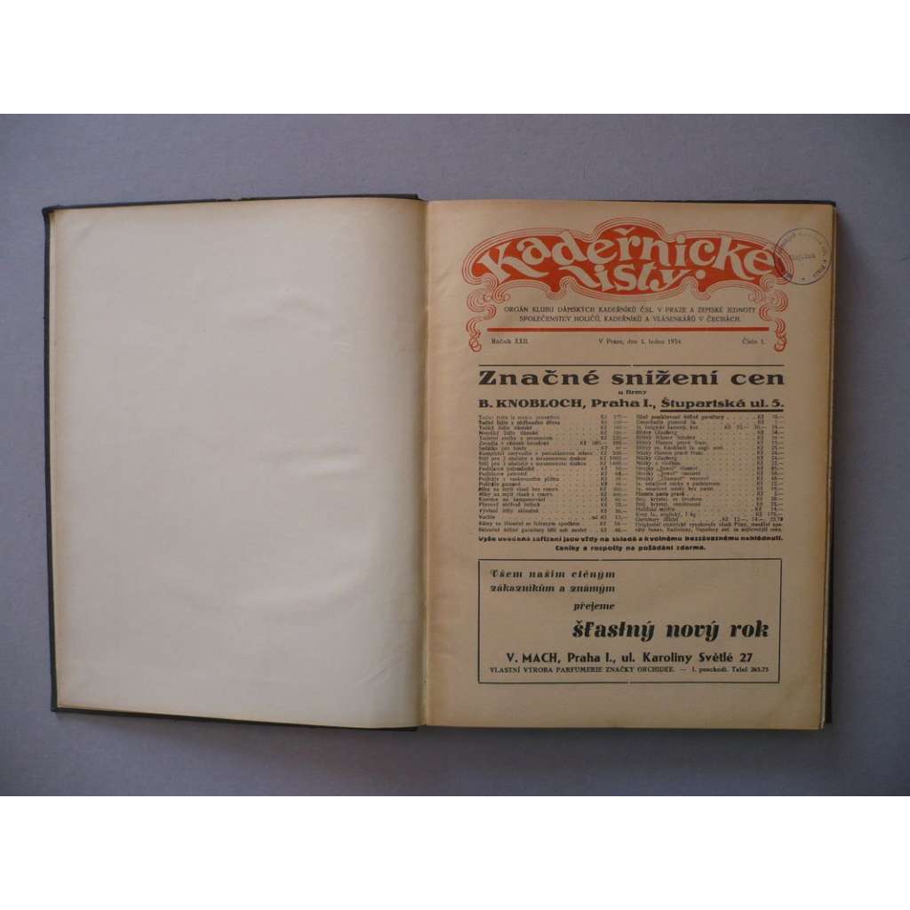 Kadeřnické listy, roč.22 (1934) [kadeřnictví, účes, vlasy, kadeřník, holič, vlásenkář, účesy, móda, stříhání a úprava vlasů]