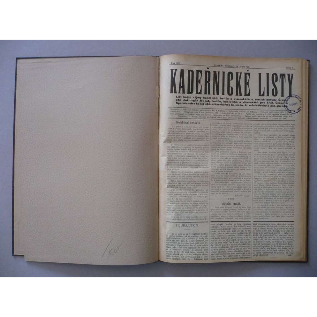 Kadeřnické listy, roč. III. (1911) - (kadeřnictví, móda)