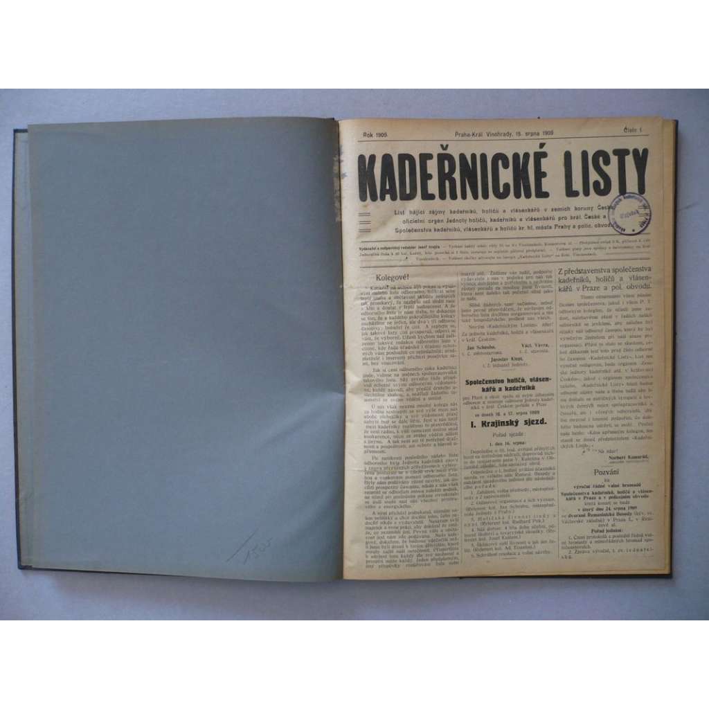 Kadeřnické listy 1909-1910 [kadeřnictví, účes, vlasy, kadeřníci, holiči, vlásenkáři, móda]