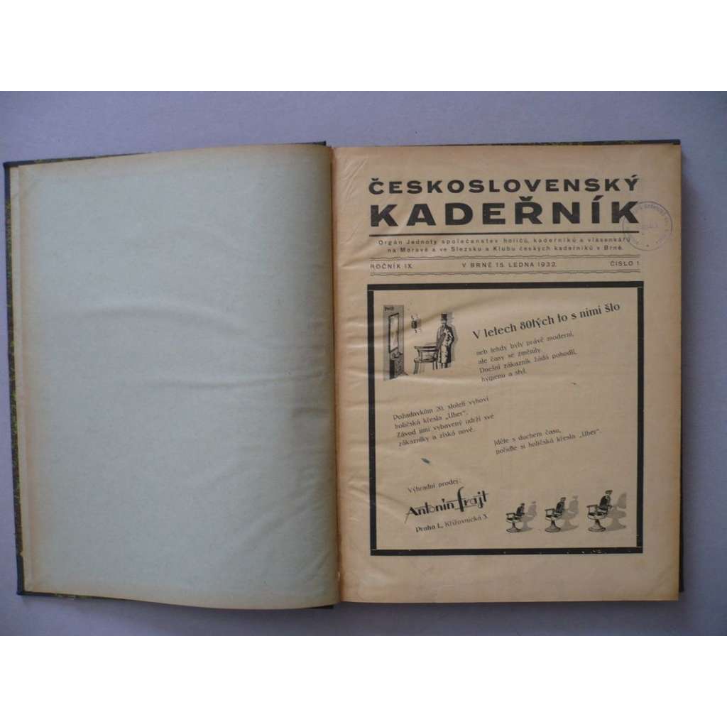 Československý kadeřník, roč. IX. (1932) - (kadeřnictví, móda)