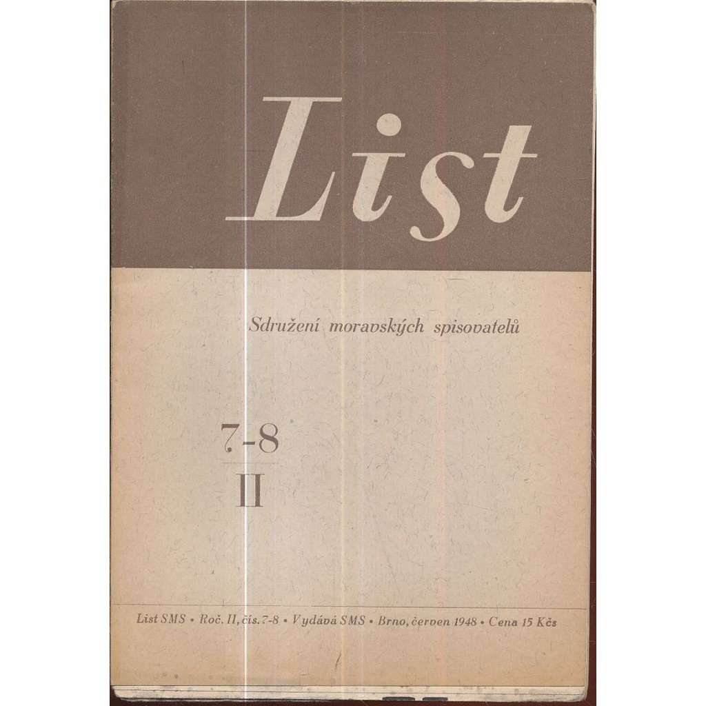 List, ročník II./č.7-8 (1948), časopis