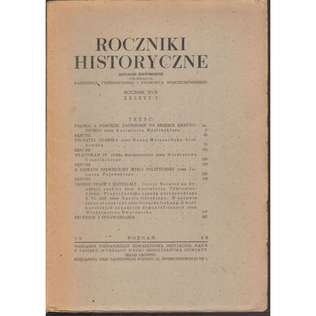 Roczniki Historyczne XVII-1 (Polsko-historie)