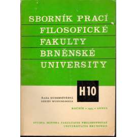 Sborník prací...roč.XXIV/1975, filosofická fakulta Brněnské university, řada hudebněvědná H10