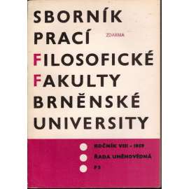 Sborník prací...roč. VIII/1959, filosofická fakulta Brněnské university, řada uměnovědná F3