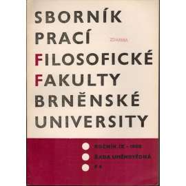 Sborník prací...roč. IX/1960, filosofická fakulta Brněnské university, řada uměnovědná F4