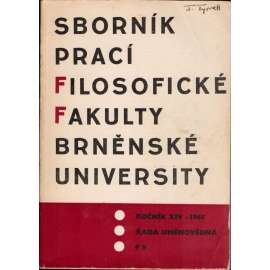 Sborník prací...roč. XIV/1965, filosofická fakulta Brněnské university, řada uměnovědná F9
