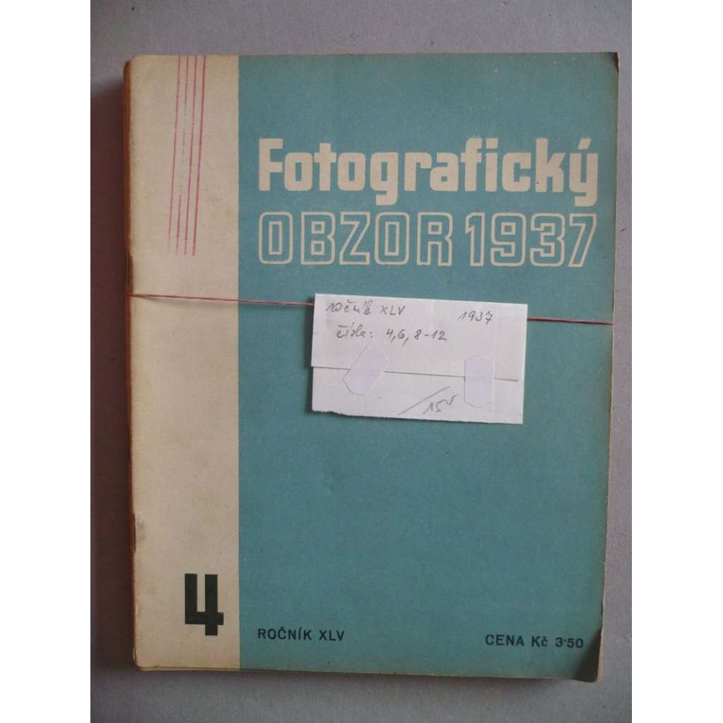 Časopis Fotografický obzor, ročník XLV (1937), sešity s obálkami