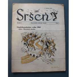 Sršeň. Humoristicko-satirický časopis 1945, roč. I. (časopis, satira, Slovensko, mj. K výročiu národného povstania, Američan na Slovensku, My nič, my muzikanti, Dozvuky k Dušičkám [Tiso, Tuka, Mach])
