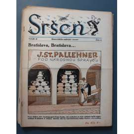 Sršeň. Humoristicko-satirický časopis 1946, roč. II. (časopis, satira, Slovensko, mj. NF prd volbami, Z politickej kuchyne, Sklamané nádeje [Tiso], K reštitúcii, Honza a strýko Sam)