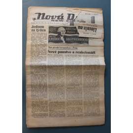 Nová doba 1947, roč. IX. (noviny, exil - USA, mj.Nové panstvo a reakcionáři, US a Anglie berou reparace, Trumanova doktrina, Tiso popraven, Gottwald - Jakou cestou k socialismu)