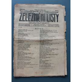 Československé železniční listy 1923, roč. XXIV, č. 13 (noviny, první republika, železnice, mj. Vlaky, Odbor dopravním, S rozvahou v před!)