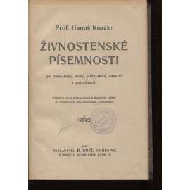 Živnostenské písemnosti pro živnostníky, školy průmyslové, odborné a pokračovací