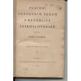 Placení poštovním šekem v republice Československé (pošta, šek, bankovní převod, první republika)