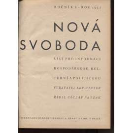 Nová svoboda.1931. List pro informaci hospodářskou