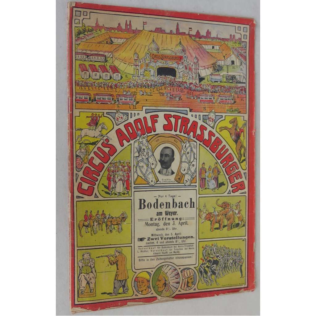 Circus Adolf Strassburger [1911; pozvánka na představení; Bodenbach; Podmokly; Děčín; cirkus; program]