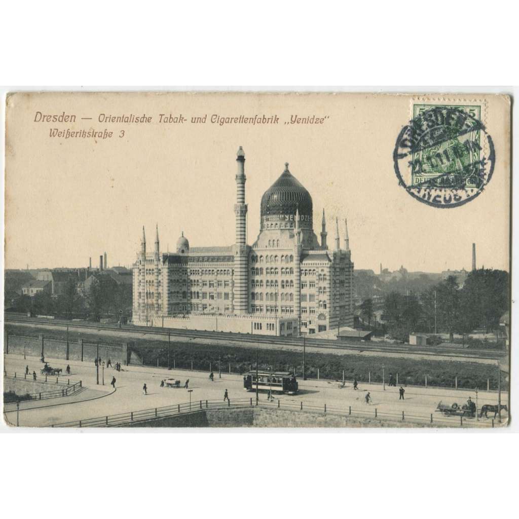 Dresden, Drážďany, tramvaj,  Německo, Deutschland, Cigarettefabrik,