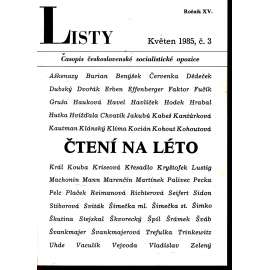 Listy, roč. XV. Květen 1985, č. 3