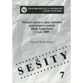 Přehled svazků a spisů vnitřního zpravodajství centrály Státní bezpečnosti v roce 1989 [STB, Vydal Úřad dokumentace a vyšetřování zločinů komunismu]