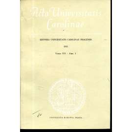 Historia Universitatis Carolinae Pragensis, XVI/1, 1976