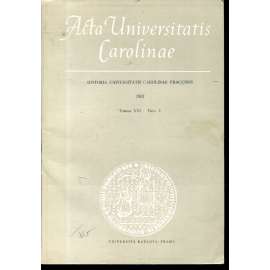 Historia Universitatis Carolinae Pragensis, XXI/1, 1981
