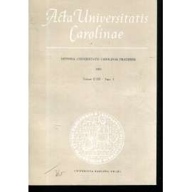 Historia Universitatis Carolinae Pragensis, XXIII/1, 1983