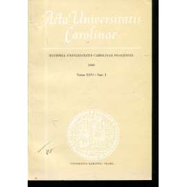Historia Universitatis Carolinae Pragensis, XXVI/1, 1986