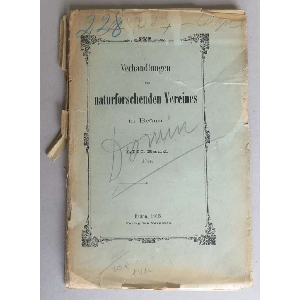 Verhandlungen des naturforschenden Vereines in Brünn. LIII. Band, 1914