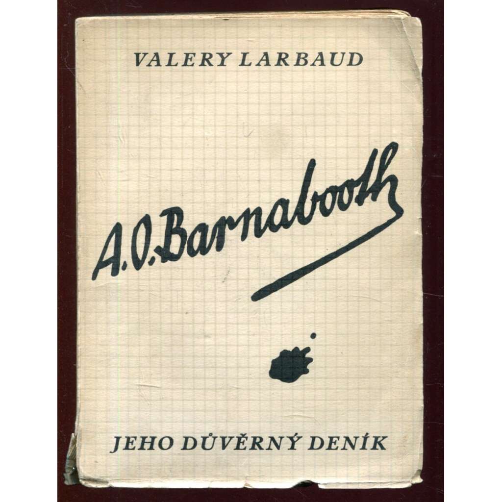 A. O. Barnabooth. Jeho důvěrný deník - obálka Josef Čapek