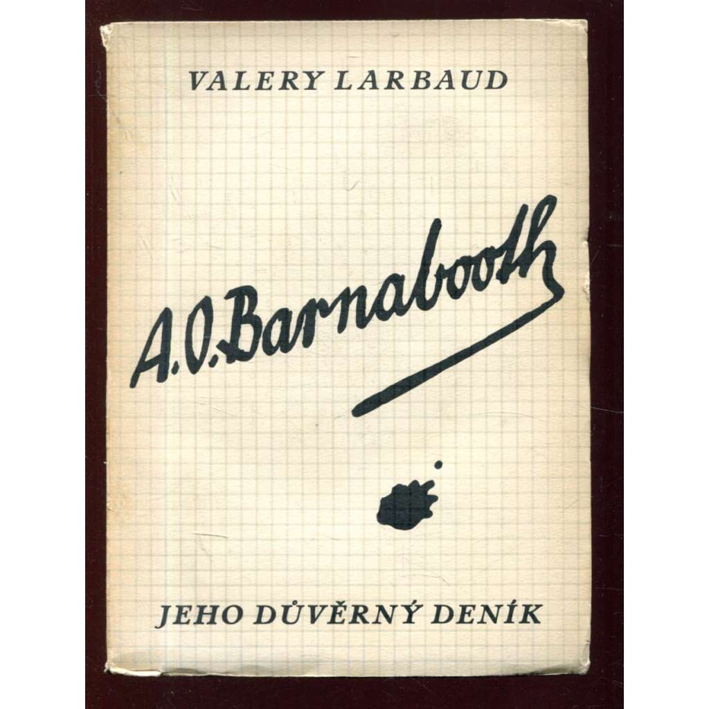 A. O. Barnabooth. Jeho důvěrný deník - obálka Josef Čapek