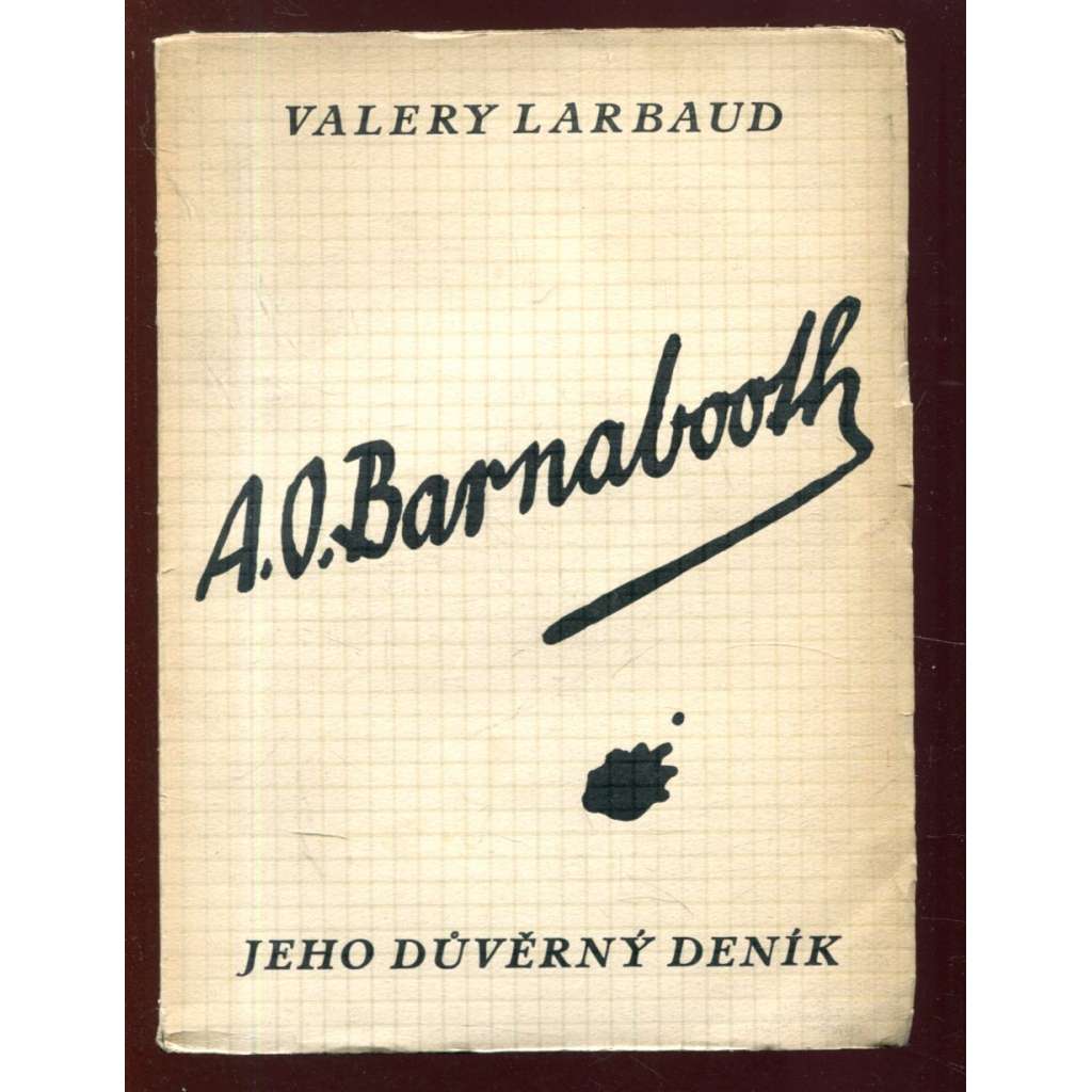 A. O. Barnabooth. Jeho důvěrný deník - obálka Josef Čapek