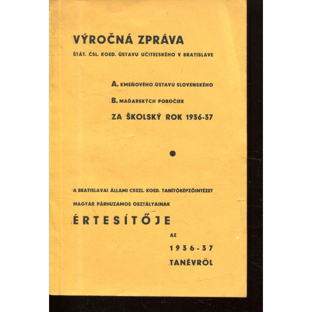Výročná zpráva..za školský rok 1936-37