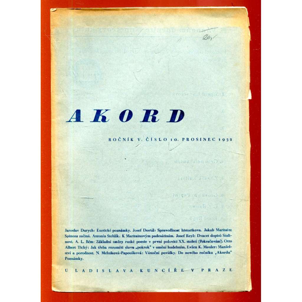 Akord, č. 10, r. V. (1932)