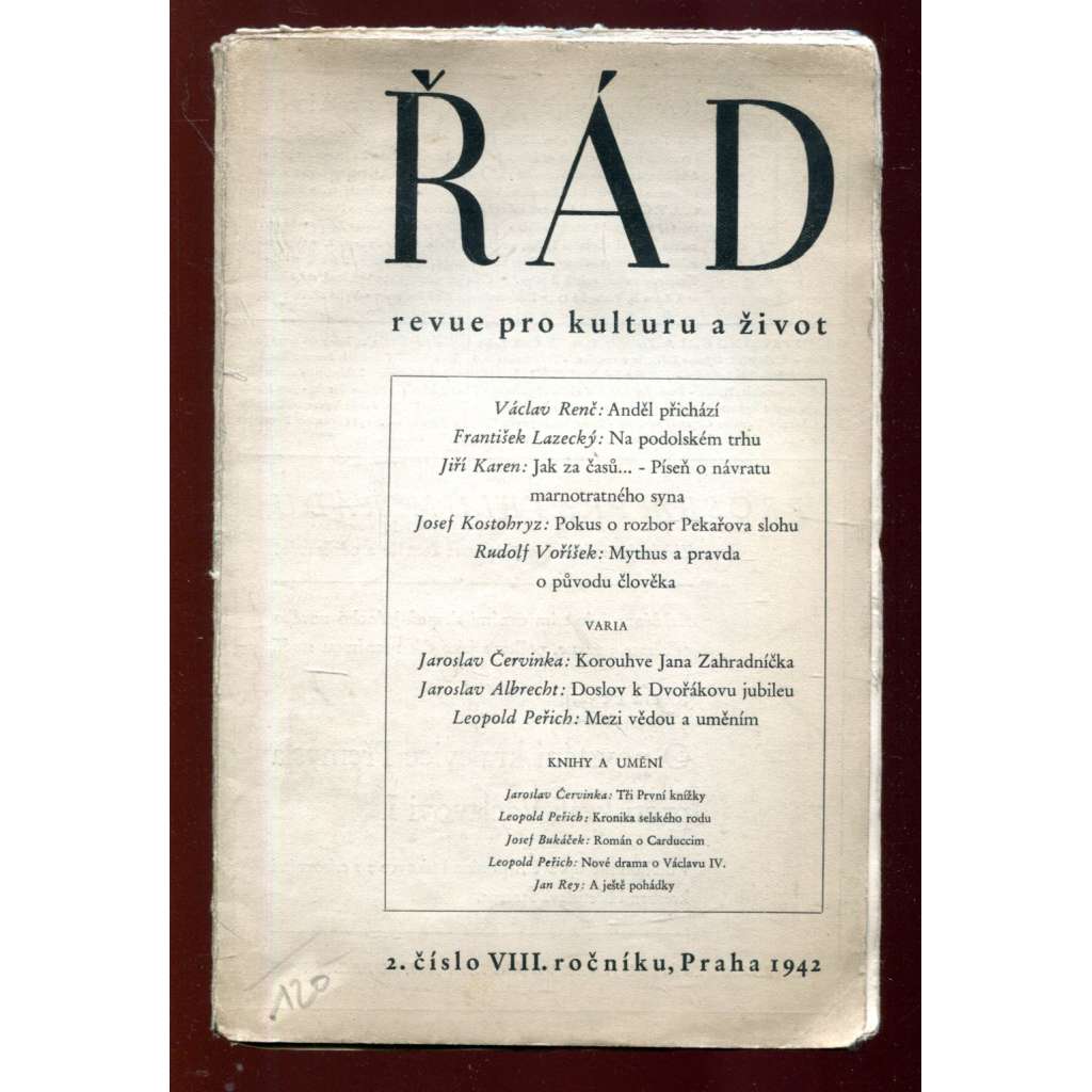 Řád: Revue pro kulturu a život. 2/1942 (roč. VIII.)