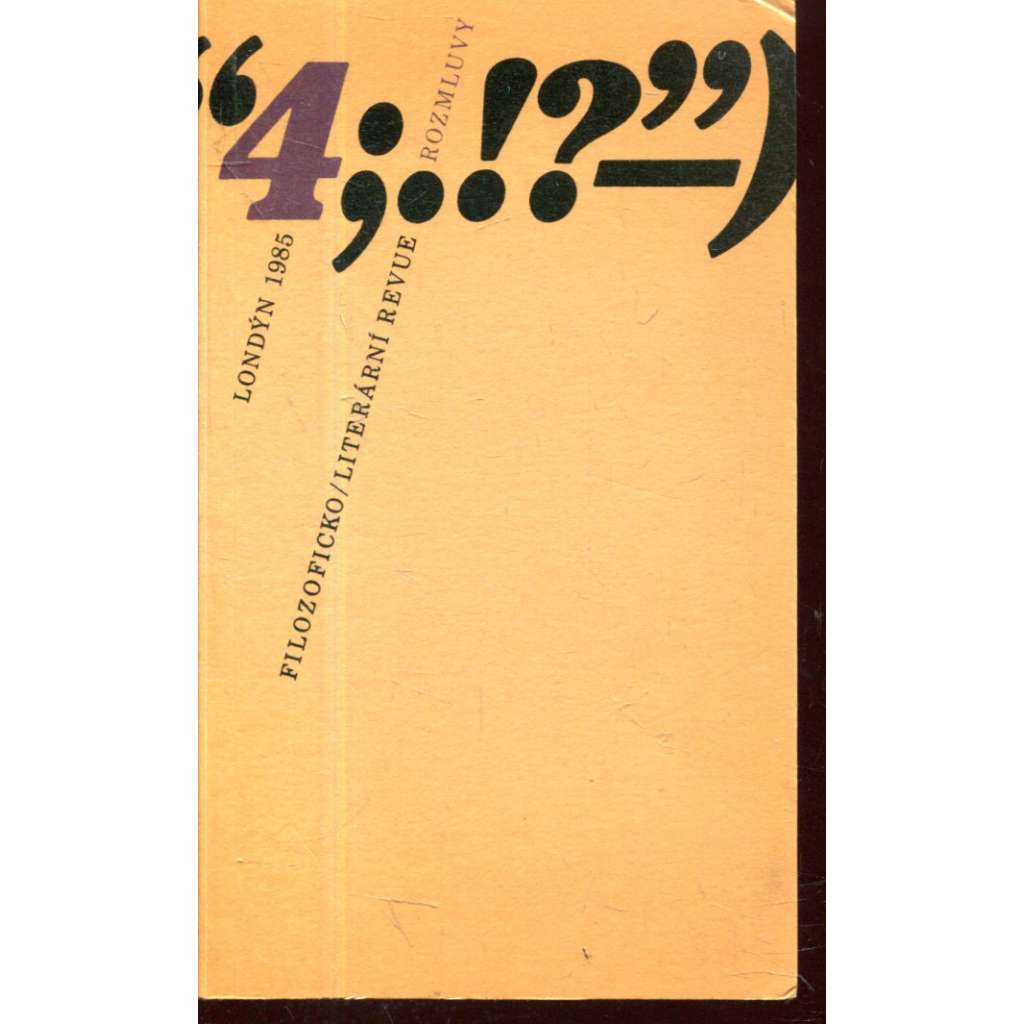 Filozoficko/literární revue 4/1985 (exilové vydání)