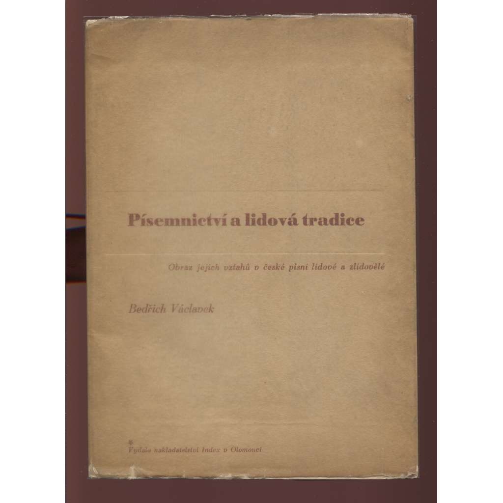 Písemnictví a lidová tradice (obálka Zdeněk Rossmann)