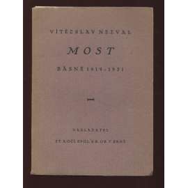 Most, básně 1919-1921 (Vítězslav Nezval, 1. vydání, knižní prvotina)