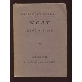 Most, básně 1919-1921 (Vítězslav Nezval, 1. vydání, knižní prvotina)